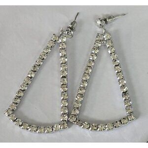 Triangle Drop Earrings – Elegant Rhinestone Sparkle